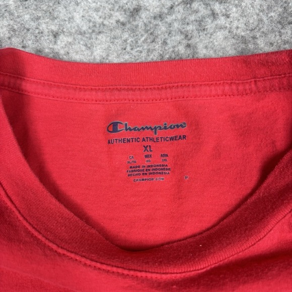 Champion Short Sleeve Graphic Logo Crewneck T Shirt Men's XL Red Orange - Picture 5 of 7